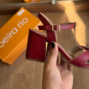 Sandália Beira Rio Salto Bloco Tiras Entrelaçadas 8436.242