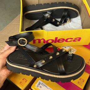 Sandália Moleca Tratorada Detalhe Dourado 5504.213