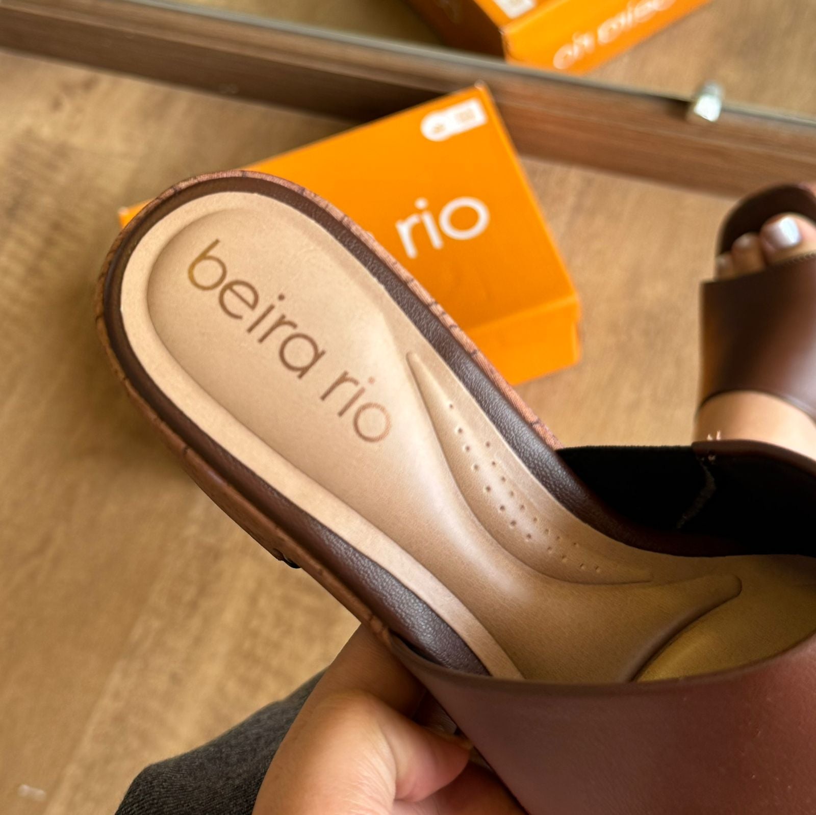 Sandália Beira Rio Salto Bloco Slide 8517.108