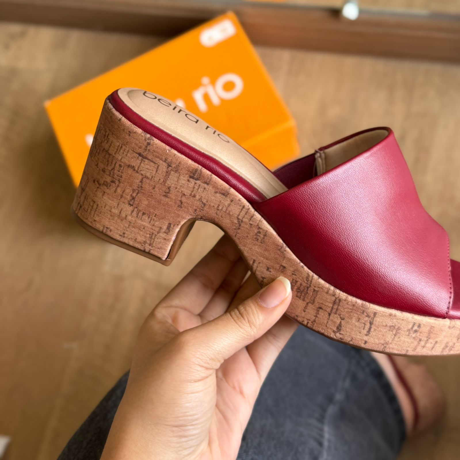 Sandália Beira Rio Salto Bloco Slide 8517.108