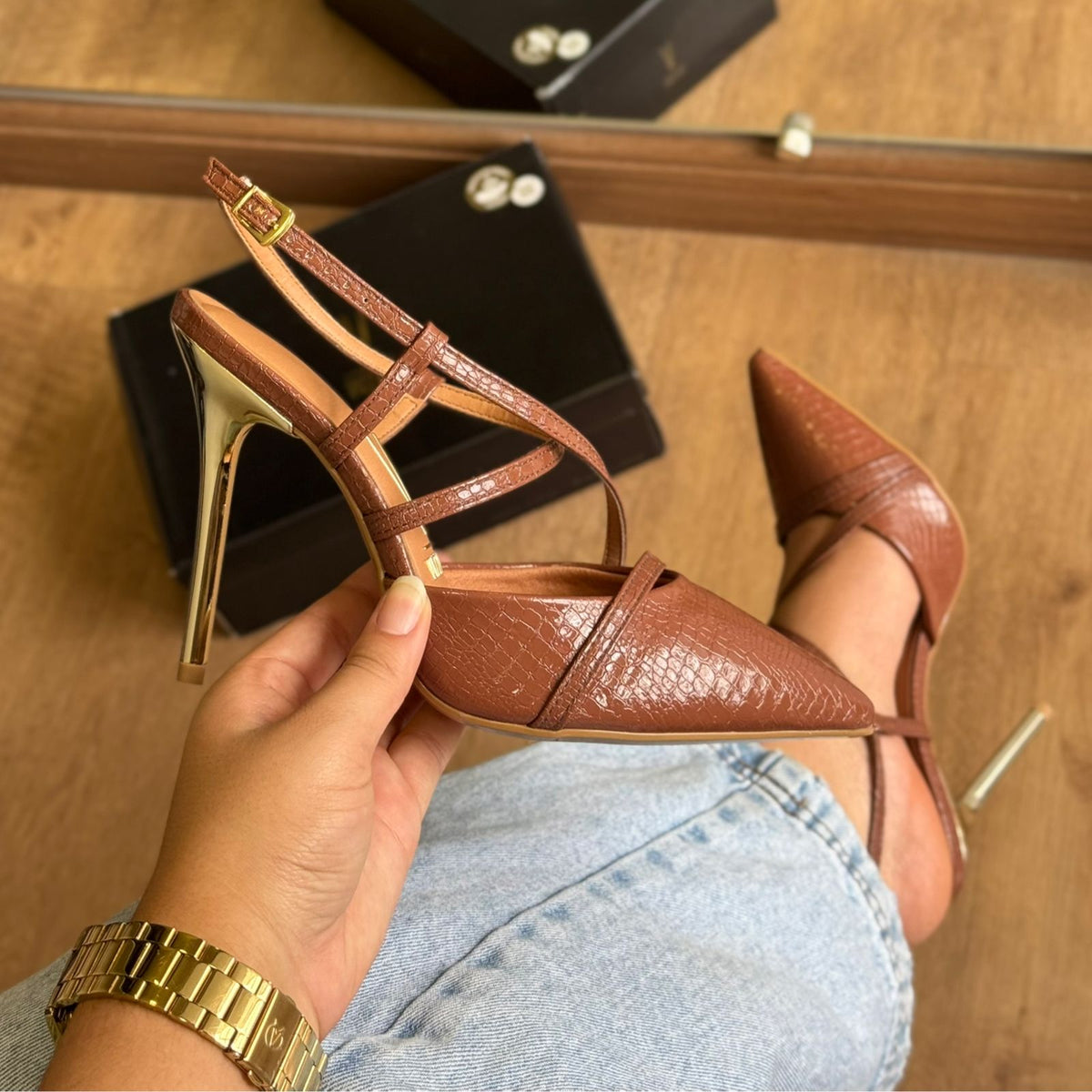 Scarpin Vizzano Croco Verniz Londo 1421.215