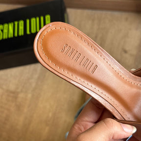 Mule Santa Lolla Couro Torino Salto Baixo Fino 0828.4A38.033B