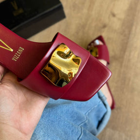 Sandália Vizzano Rasteira Detalhe Dourado 6553.100