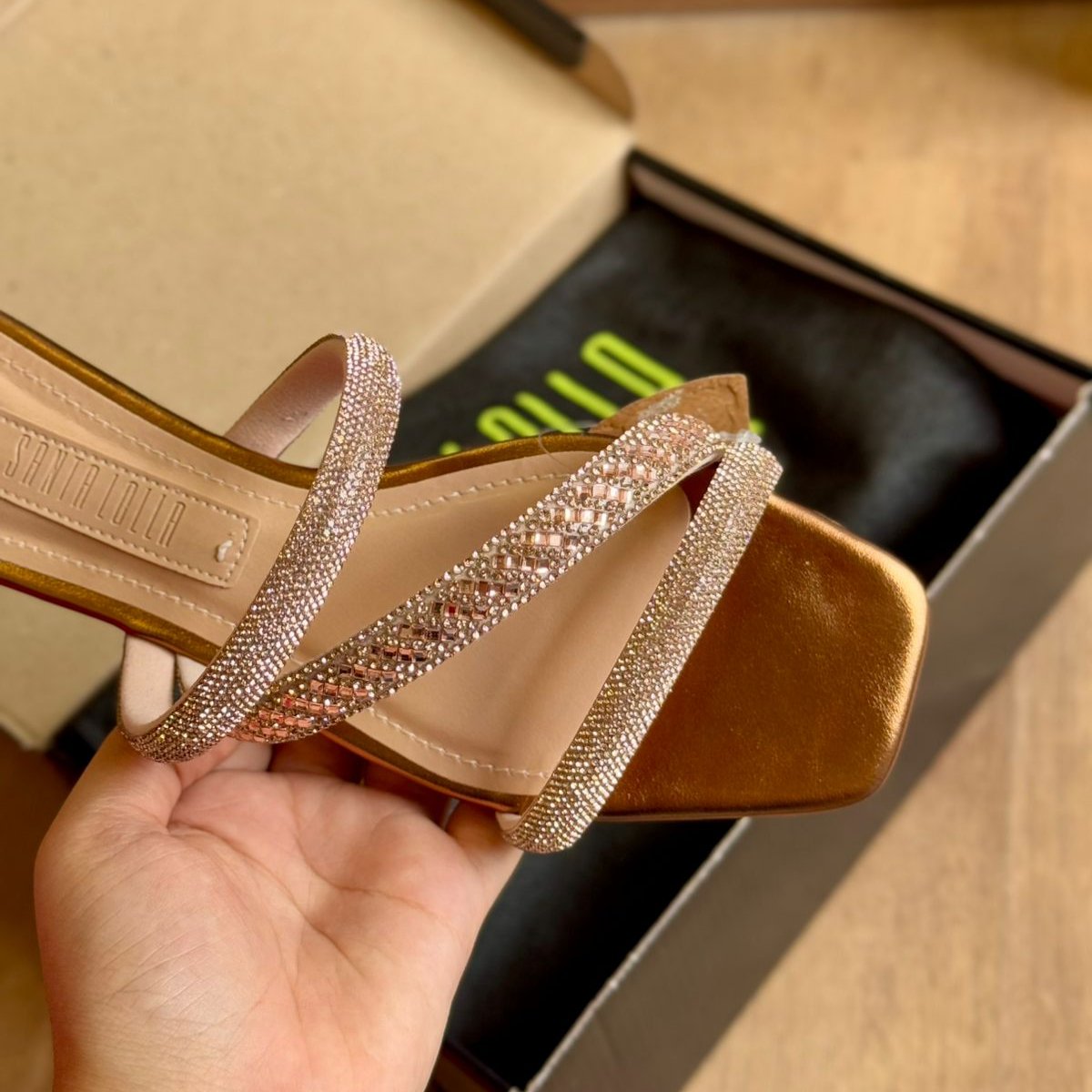 Rasteira Santa Lolla Shiny Metalizado Soft 0775.4CBD.0339