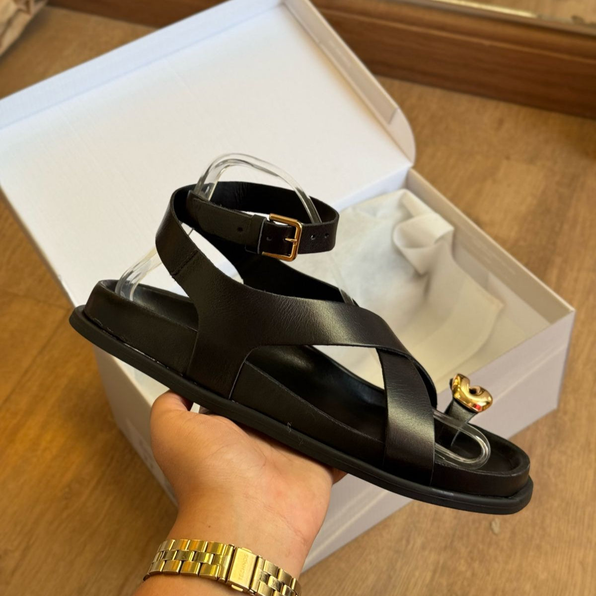 Sandália Arezzo Papete Animal Print A135550010