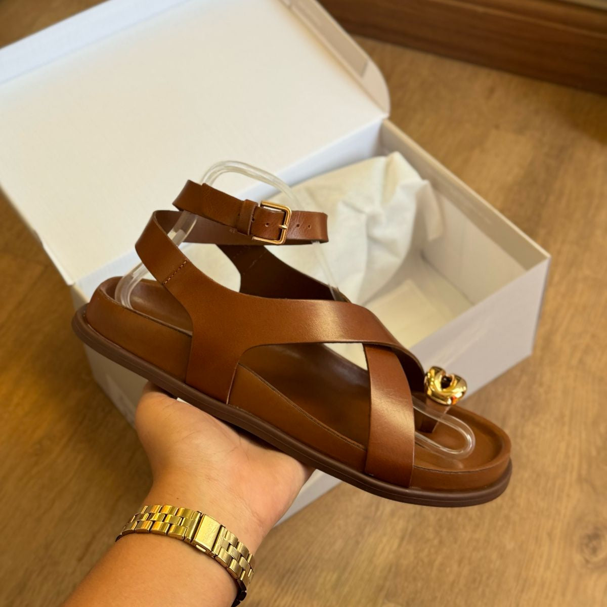 Sandália Arezzo Papete Animal Print A135550010