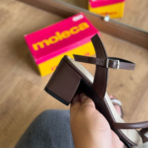 Sandália Moleca Salto Bloco Tiras Grossas 5496.113