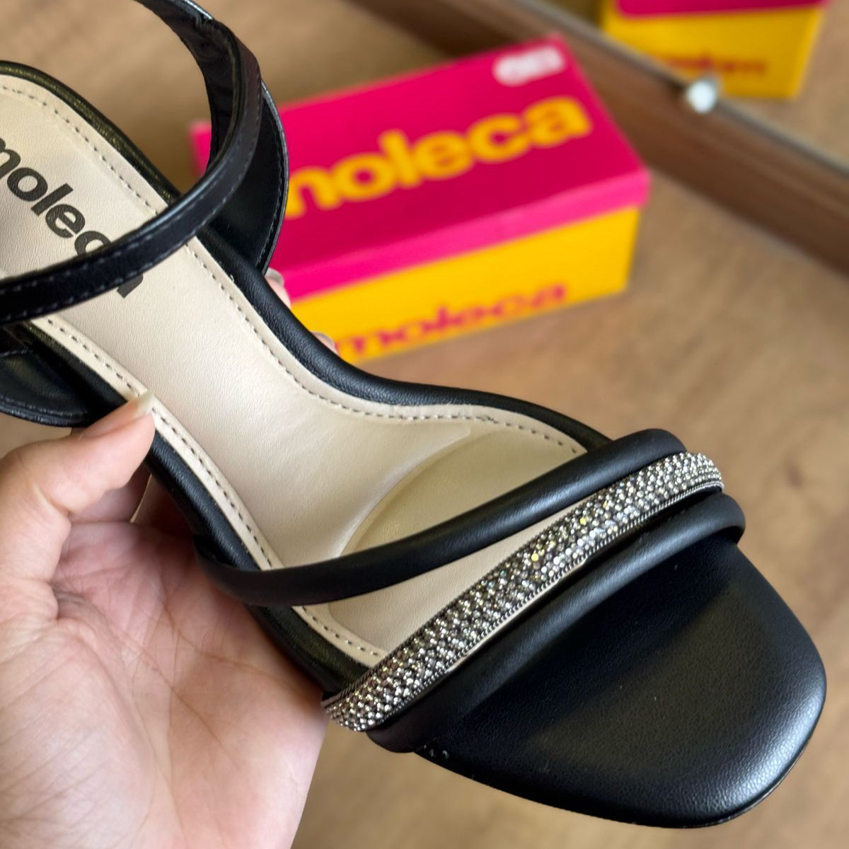 Sandália Moleca Salto Bloco Tiras Grossas 5496.113