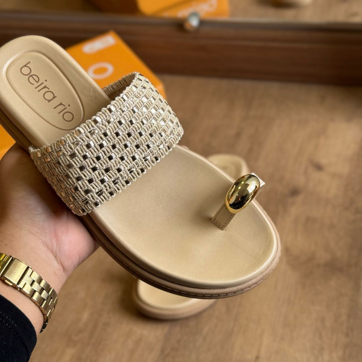 Sandália Beira Rio Slide Crochê 8513.115