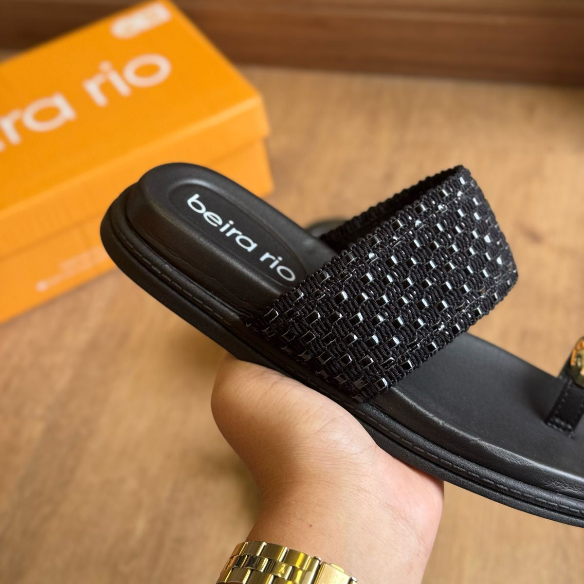 Sandália Beira Rio Slide Crochê 8513.115