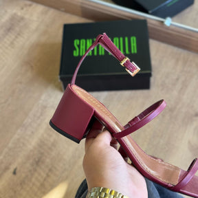 Sandália Santa Lolla Couro Confort Salto Bloco 045E.4F3C.033B