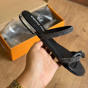 Sandália Beira Rio Tiras Entrelaçadas Brilhosas 8263.976