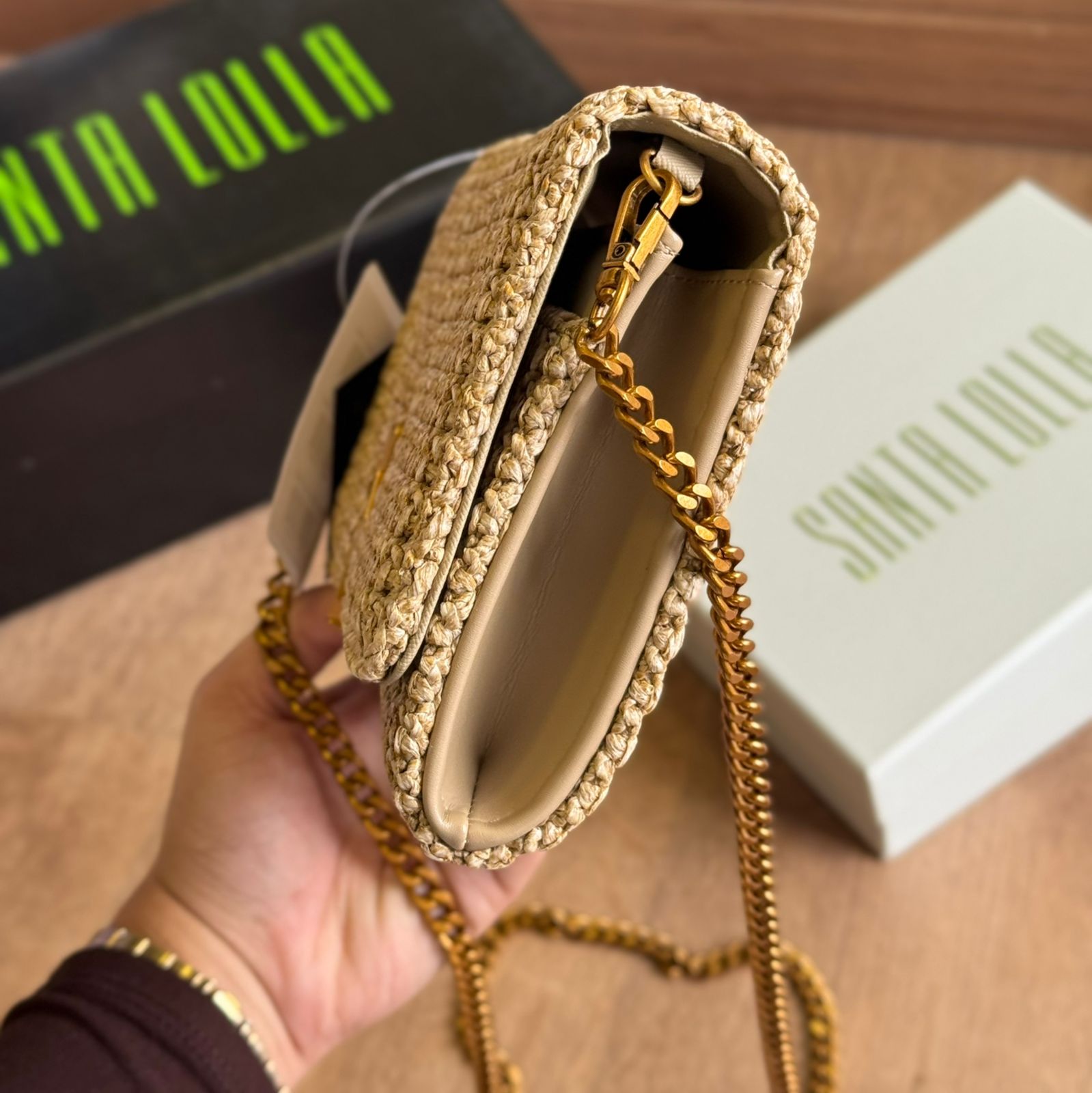 Bolsa Santa Lolla Carteira Alça Corrente Transversal  0471.4BE3