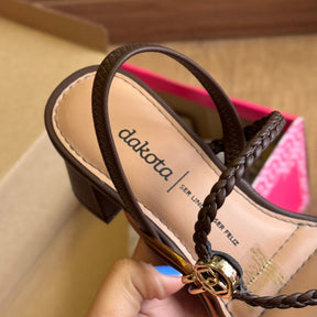 Sandália Dakota de Salto Bloco Tiras Entrelaçadas Y9371