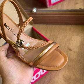 Sandália Dakota de Salto Bloco Tiras Entrelaçadas Y9371