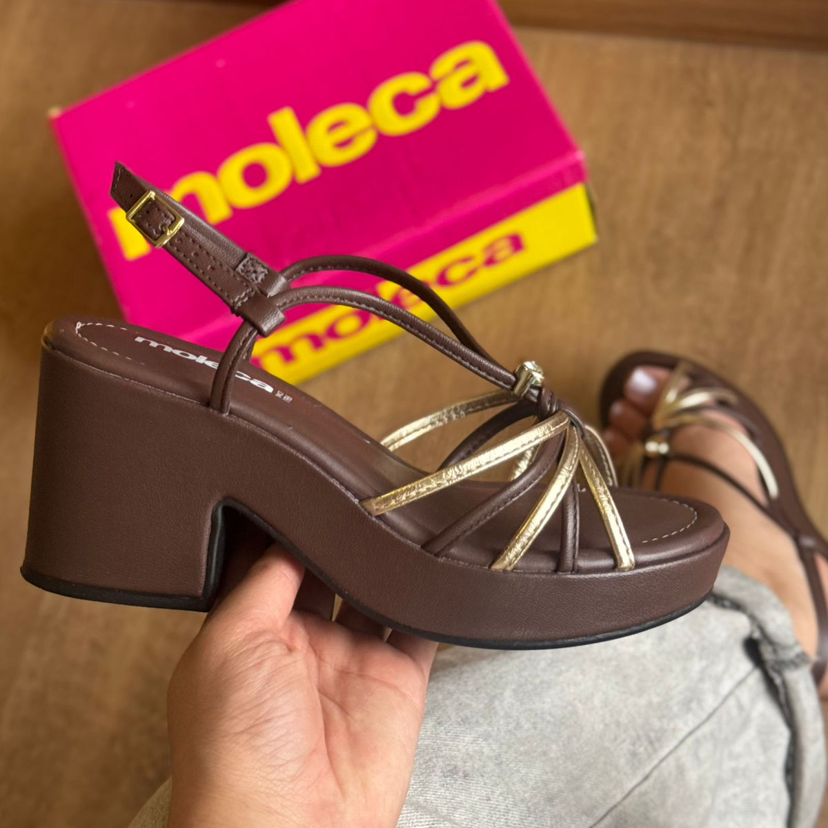 Sandália Salto Moleca Tiras Amarradas 5549.110