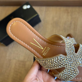 Sandália Rasteira Vizzano Cravejada 6371.1105