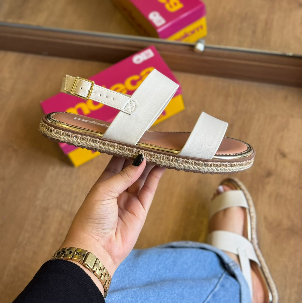 Sandália Moleca Borda de Ouro 5413.1333