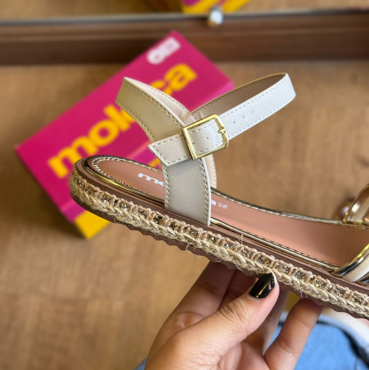 Sandália Moleca Detalhe Palha 5413.1334