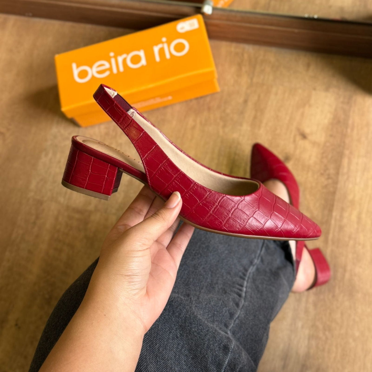 Scarpin Couro Croco Beira Rio 4182.220.3060.15745