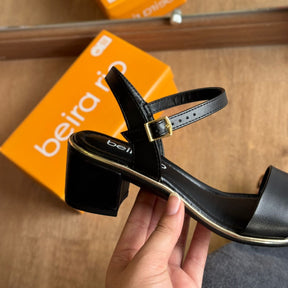 Sandália Beira Rio Salto Bloco Detalhe Dourado 8379.203