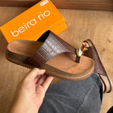 Sandália Couro Croco Detalhe Dourado Beira Rio 8524.110.30630