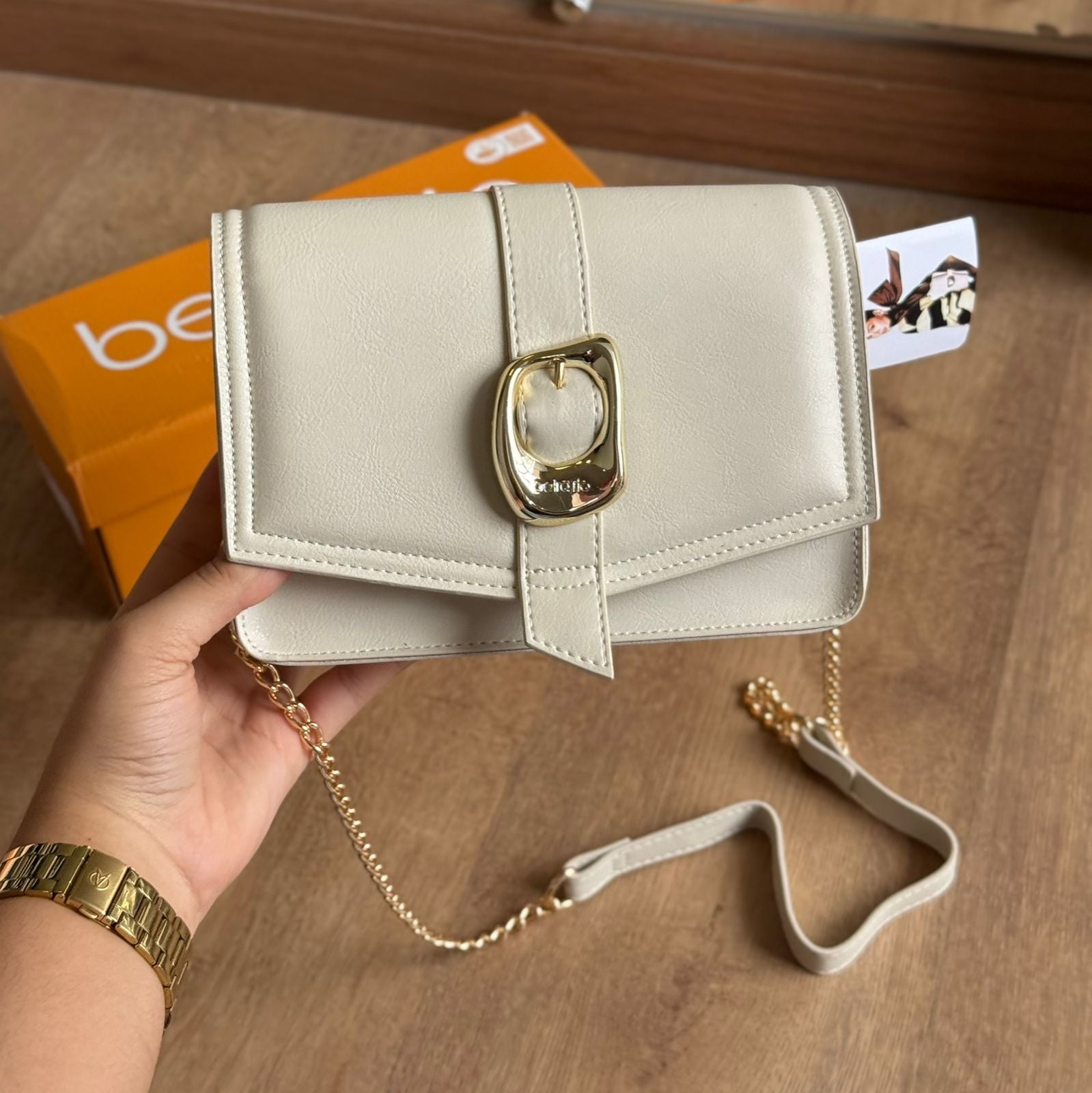 Bolsa Beira Rio Detalhe Dourado 80018.7