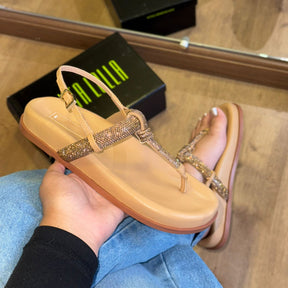 Sandália Santa Lolla Papete com Tiras em Strass 089A.578F.0300