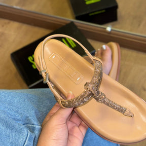 Sandália Santa Lolla Papete com Tiras em Strass 089A.578F.0300