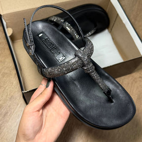 Sandália Santa Lolla Papete com Tiras em Strass 089A.578F.0300