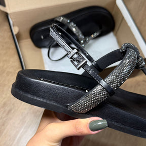 Sandália Santa Lolla Papete com Tiras em Strass 089A.578F.0300