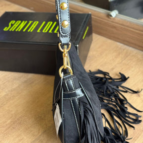 Bolsa Santa Lolla Hobo Camurça Franjas Alça de Ombro 0470.56F0.038E