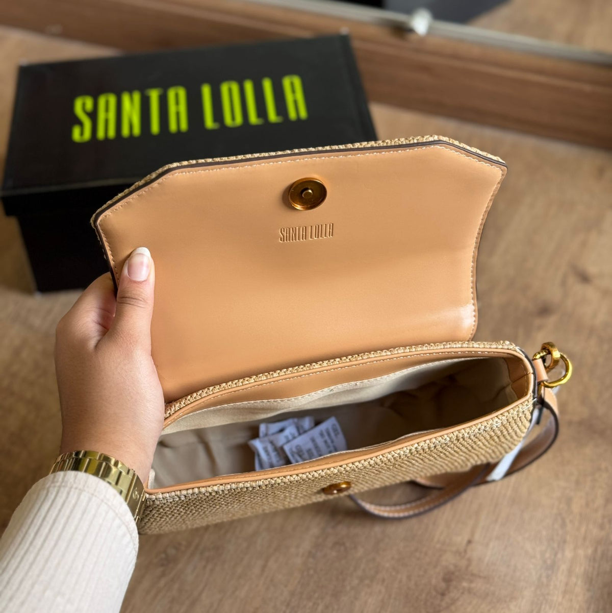 Bolsa Santa Lolla Baguete Alça Dupla Tramado 0452.4563