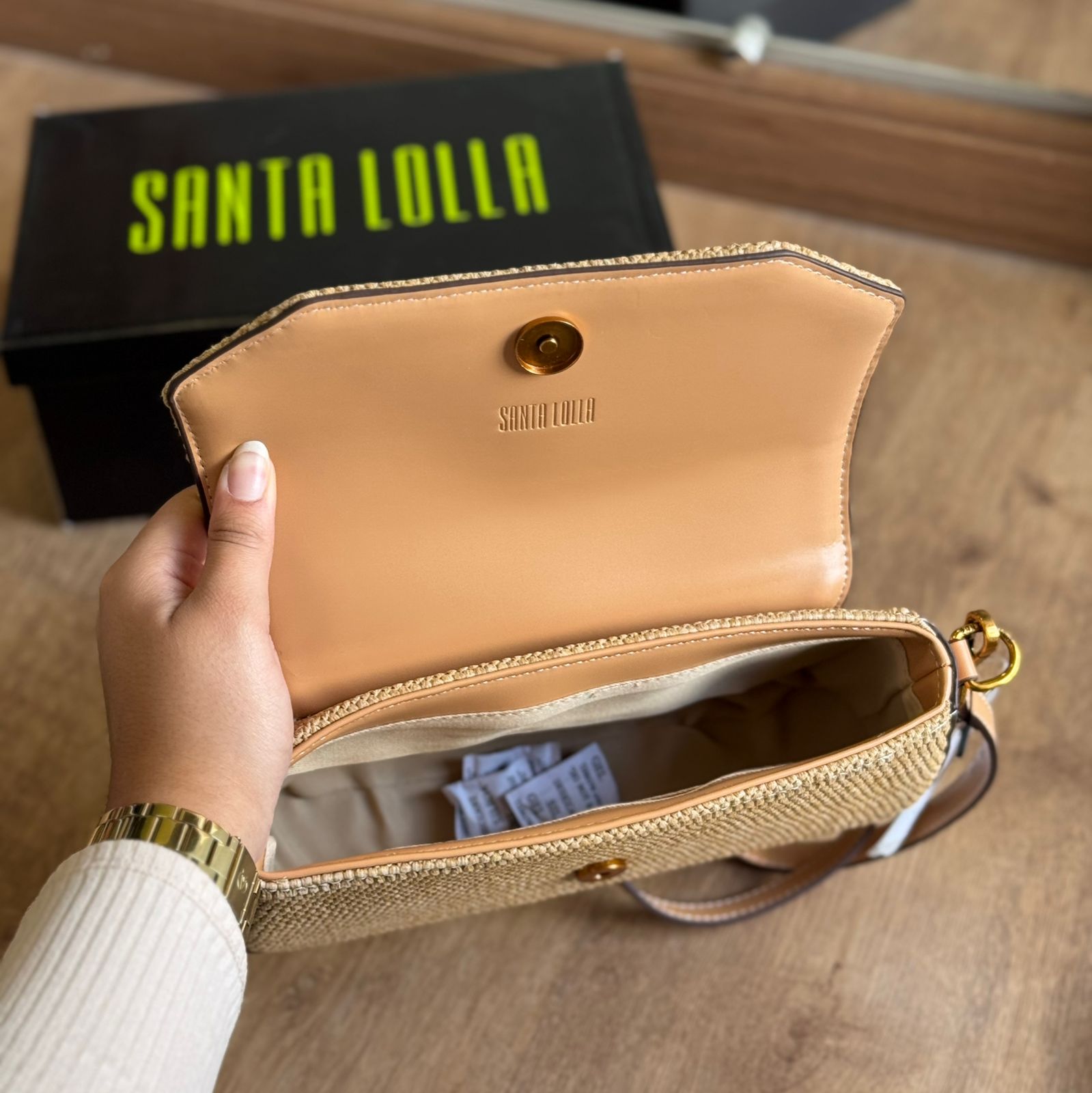 Bolsa Santa Lolla Baguete Alça Dupla Tramado 0452.4563