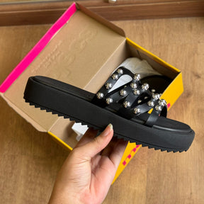 Sandália Moleca Papete com Bolinhas Douradas 5489.121