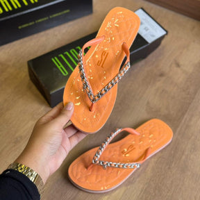 Sandália Santa Lolla Flip Flop Corrente Dourada 0106.0D67