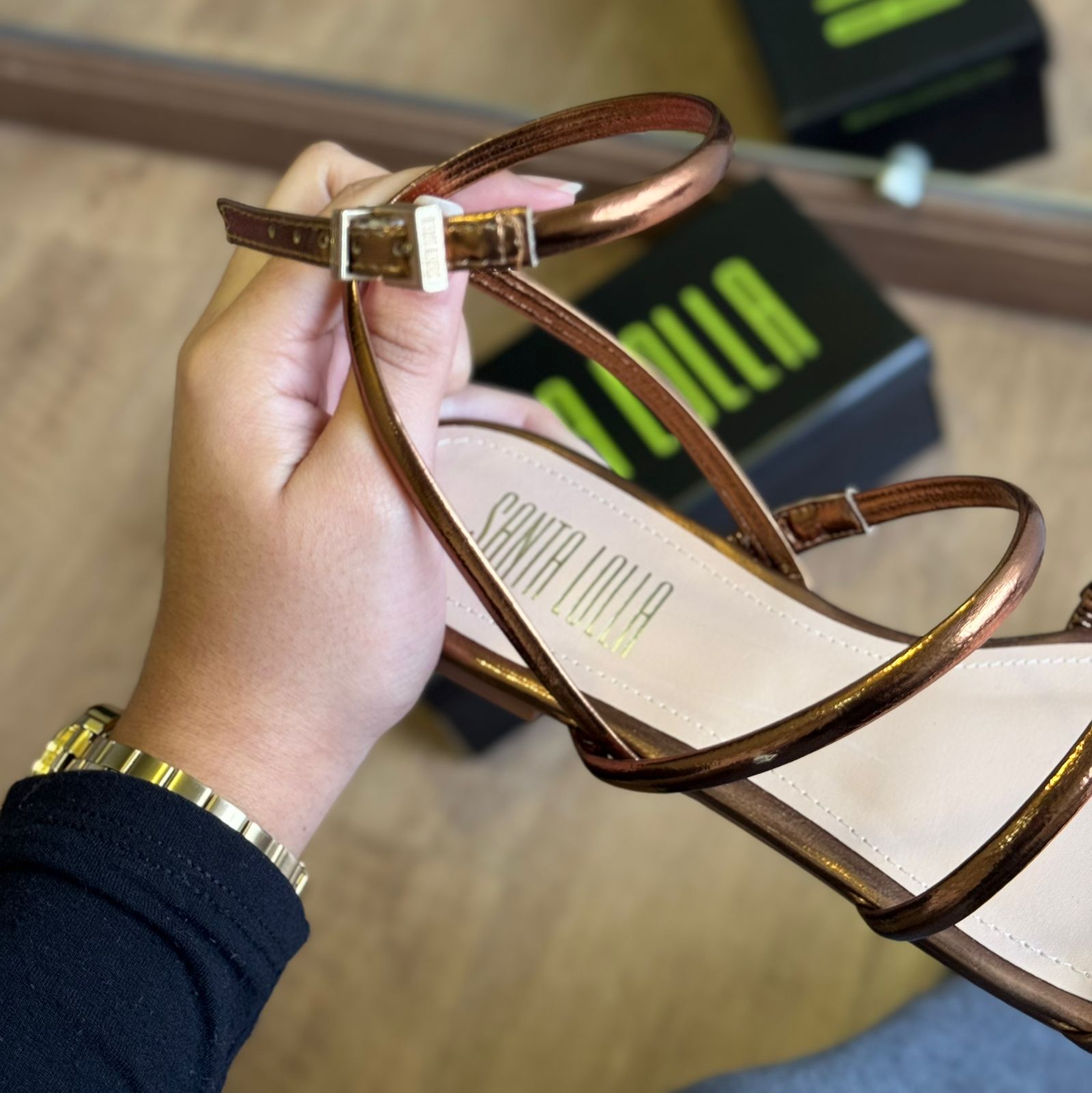 Sandália Santa Lolla Rasteira Tiras Finas 086C.4C78.0A14