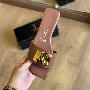 Sandália Vizzano Rasteira Detalhe Dourado 6553.100