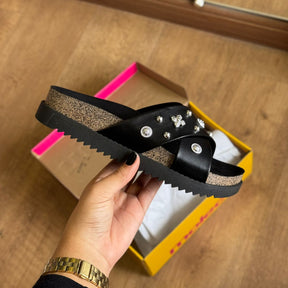 Sandália Papete Moleca em X Pedrarias 5500.112