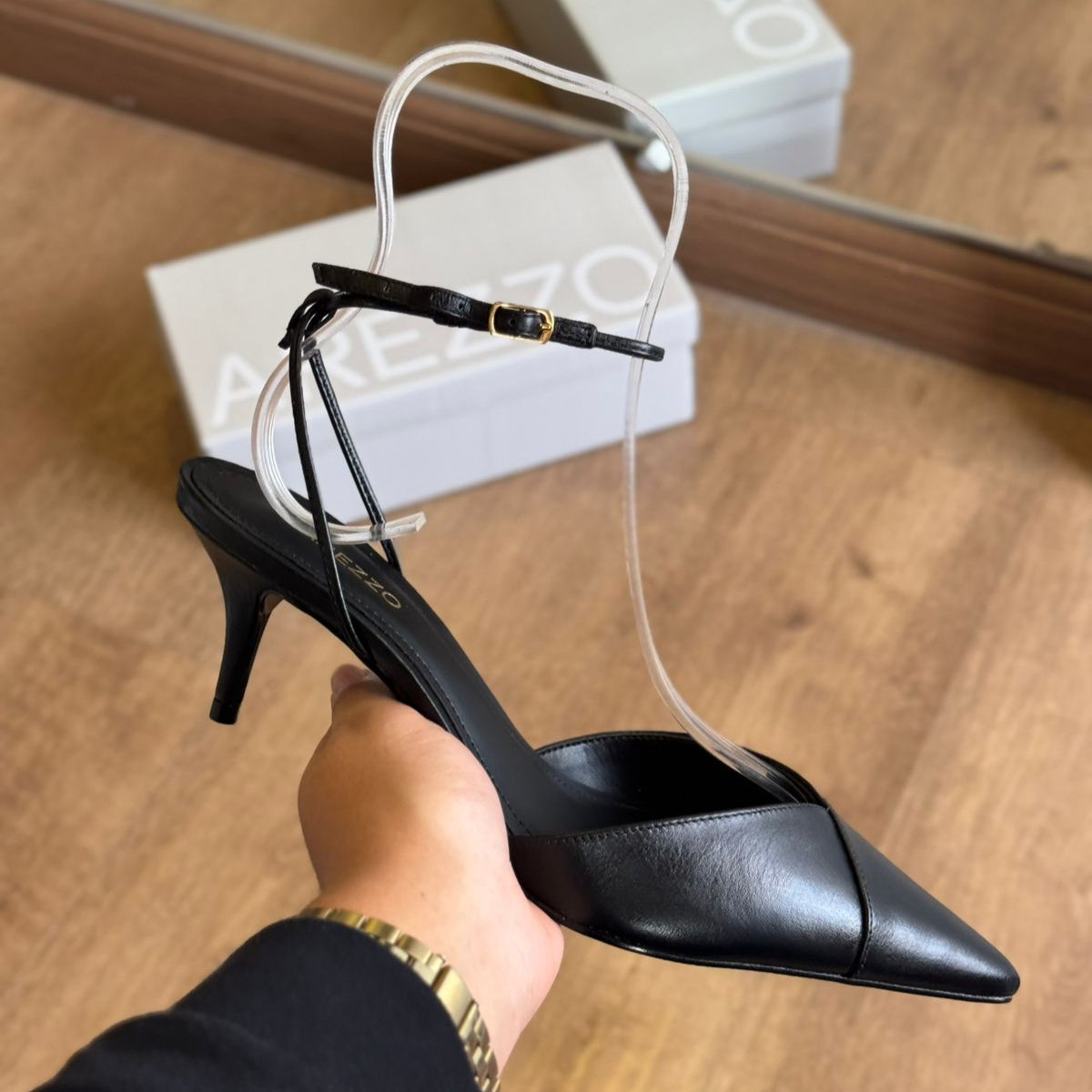 Scarpin Arezzo Couro Salto Kitten Aberto A127570112