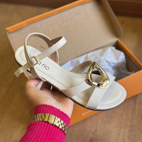 Sandália Rasteira Beira Rio Circulo Dourado nas Tiras 8367.872