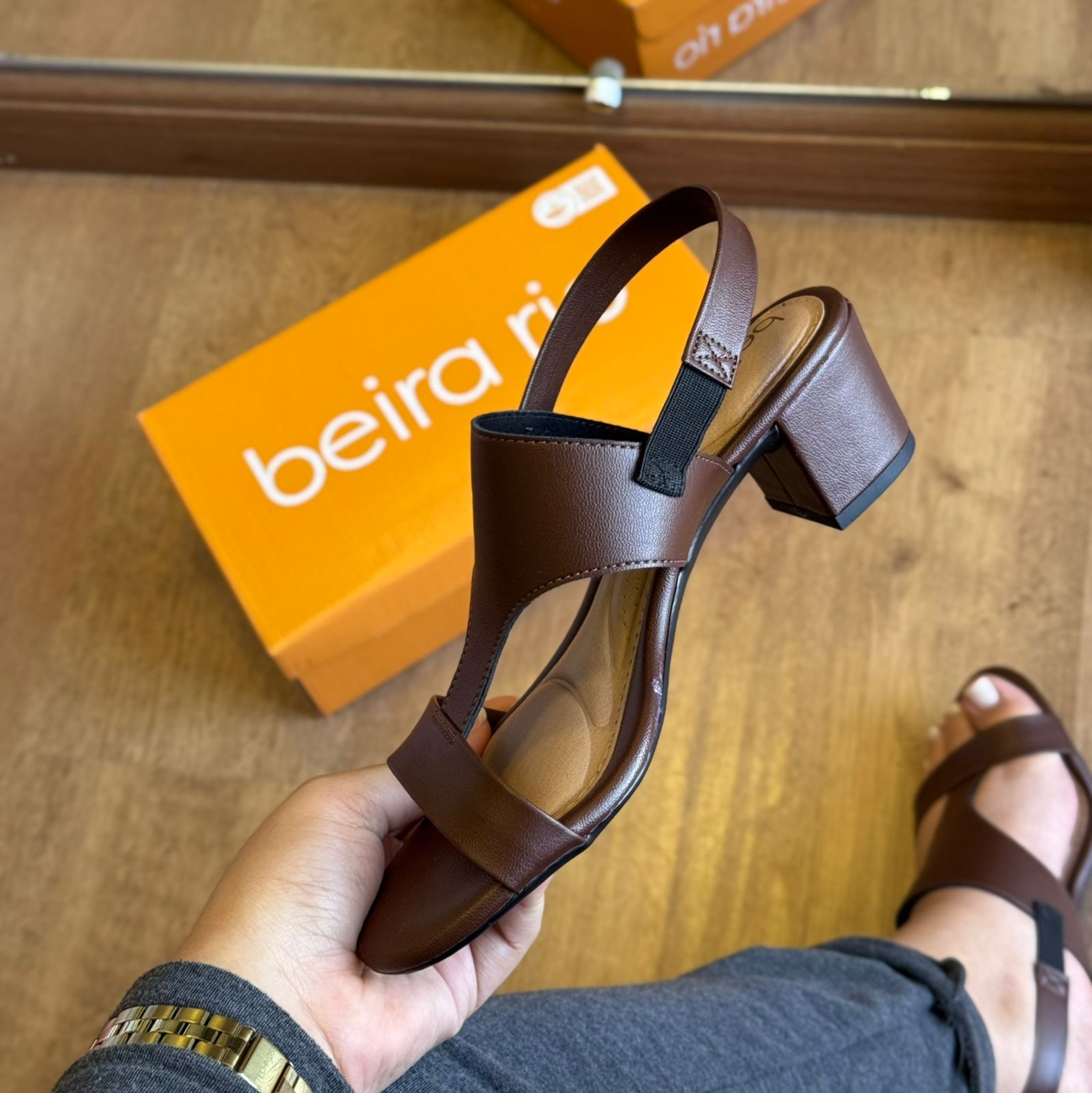 Sandália Beira Rio Salto Bloco 8246.1211