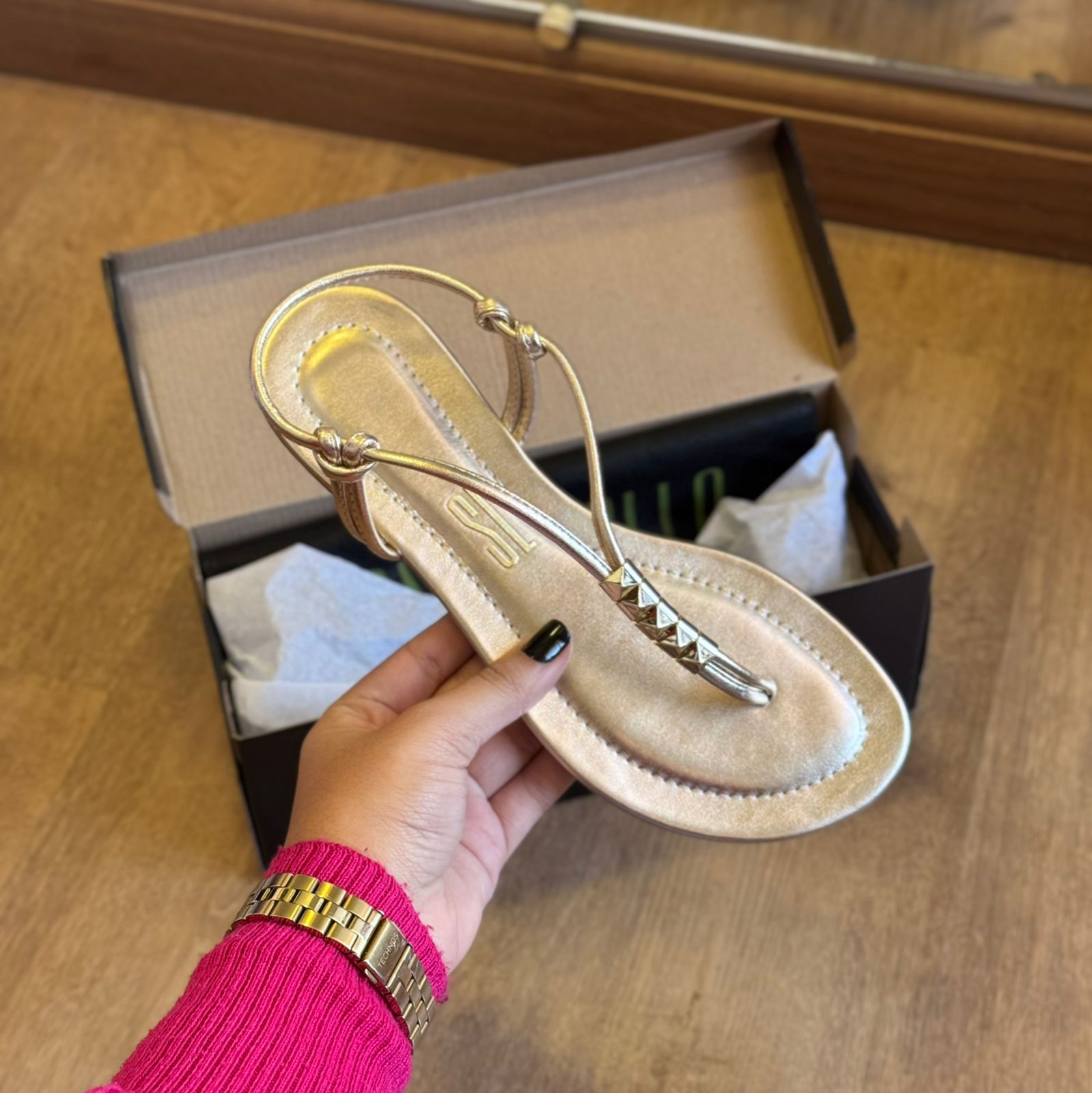 Rasteira Santa Lolla Spikes Metalizada 07D2.481B.0339