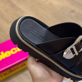 Sandália Moleca Tratorado Detalhe Prata 5504.216