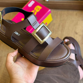 Sandália Moleca Napa Tresse Detalhe Dourado 5553.103