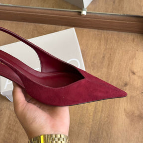 Scarpin Arezzo Camurça Salto Kitten Slingback A138550002