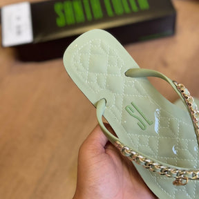 Sandália Santa Lolla Flip Flop Corrente Dourada 0106.0D67