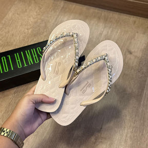 Sandália Santa Lolla Flip Flop Corrente Dourada 0106.0D67