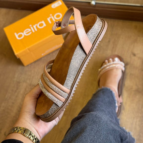 Sandália Beira Rio Tiras de Strass 8523.118